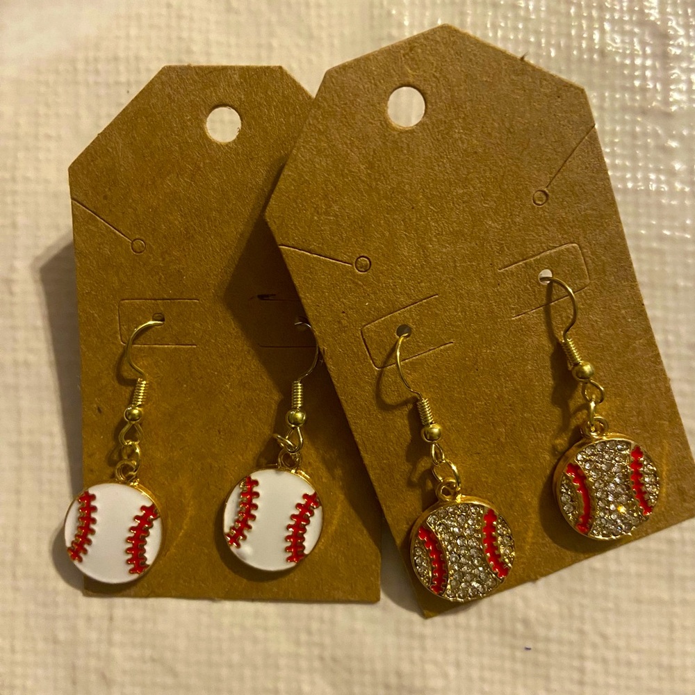 Baseball earrings